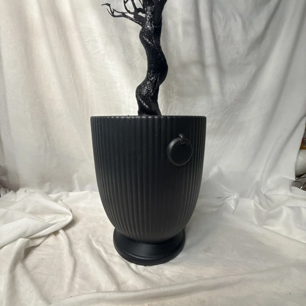 Halloween Hyde & EEK! Black Glitter Pot Tree Large Urn 38